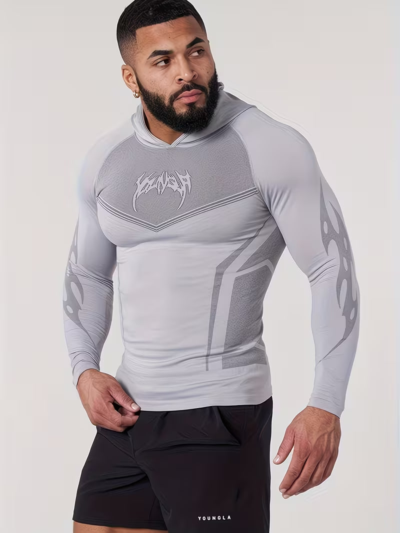 YoungLA Warrior Compresión Hoodie Gris (S)