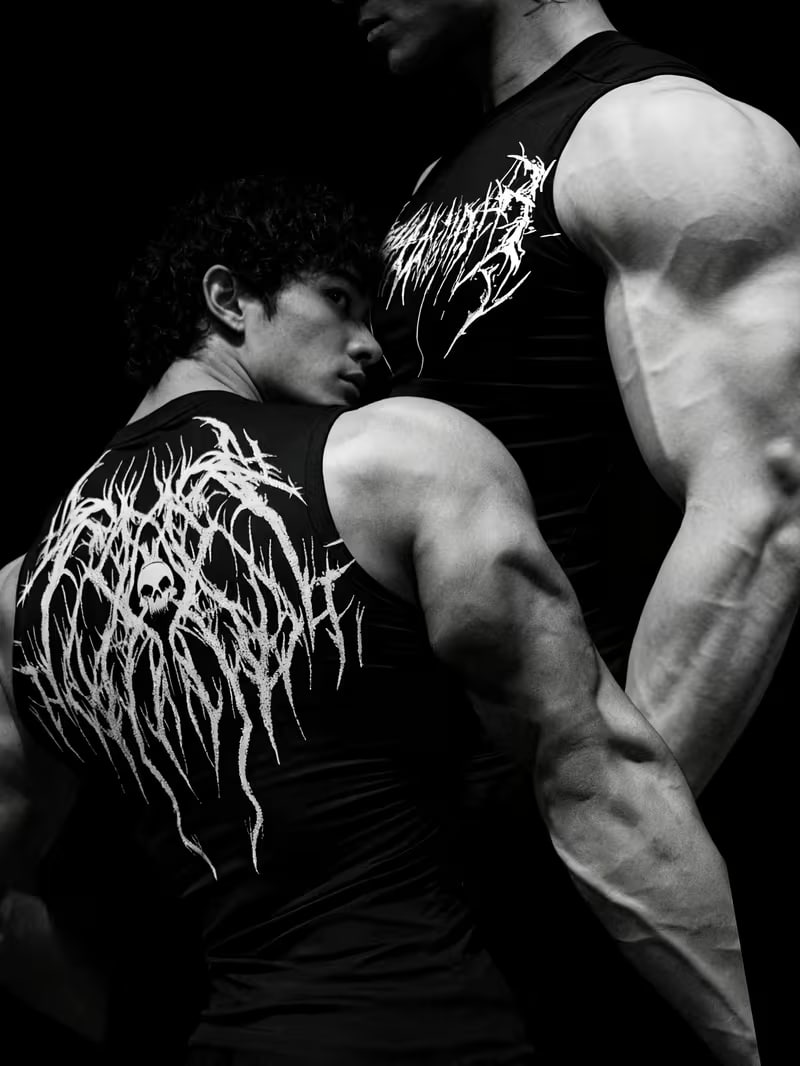 Compresión Breathedivinity Skull W/B Sin mangas