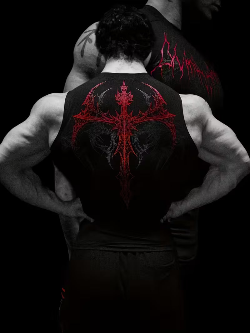 Compresión Breathedivinity Black Red Sin Mangas