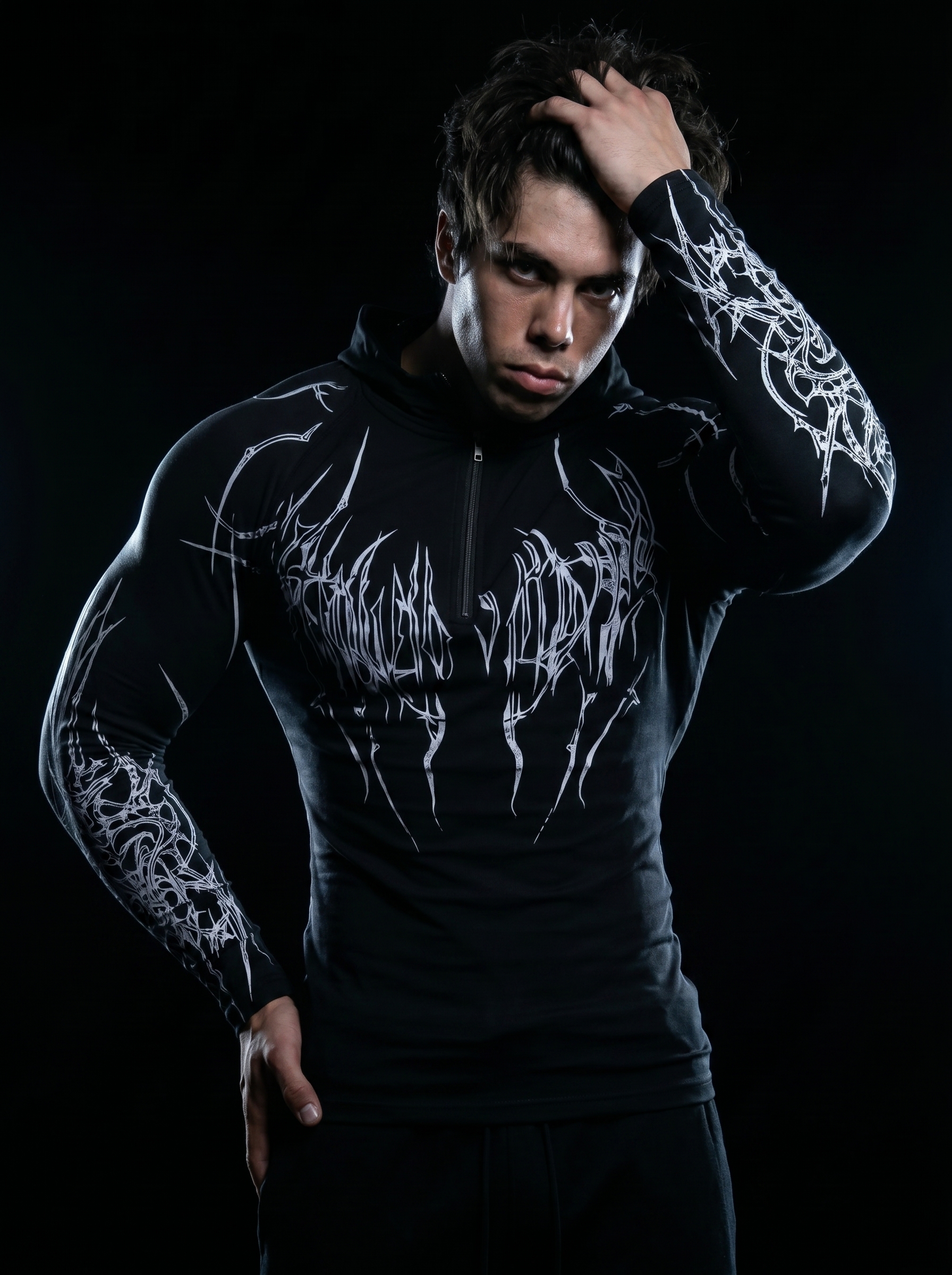 Compresión Breathedivinity Monochrome Abyss White Manga Larga