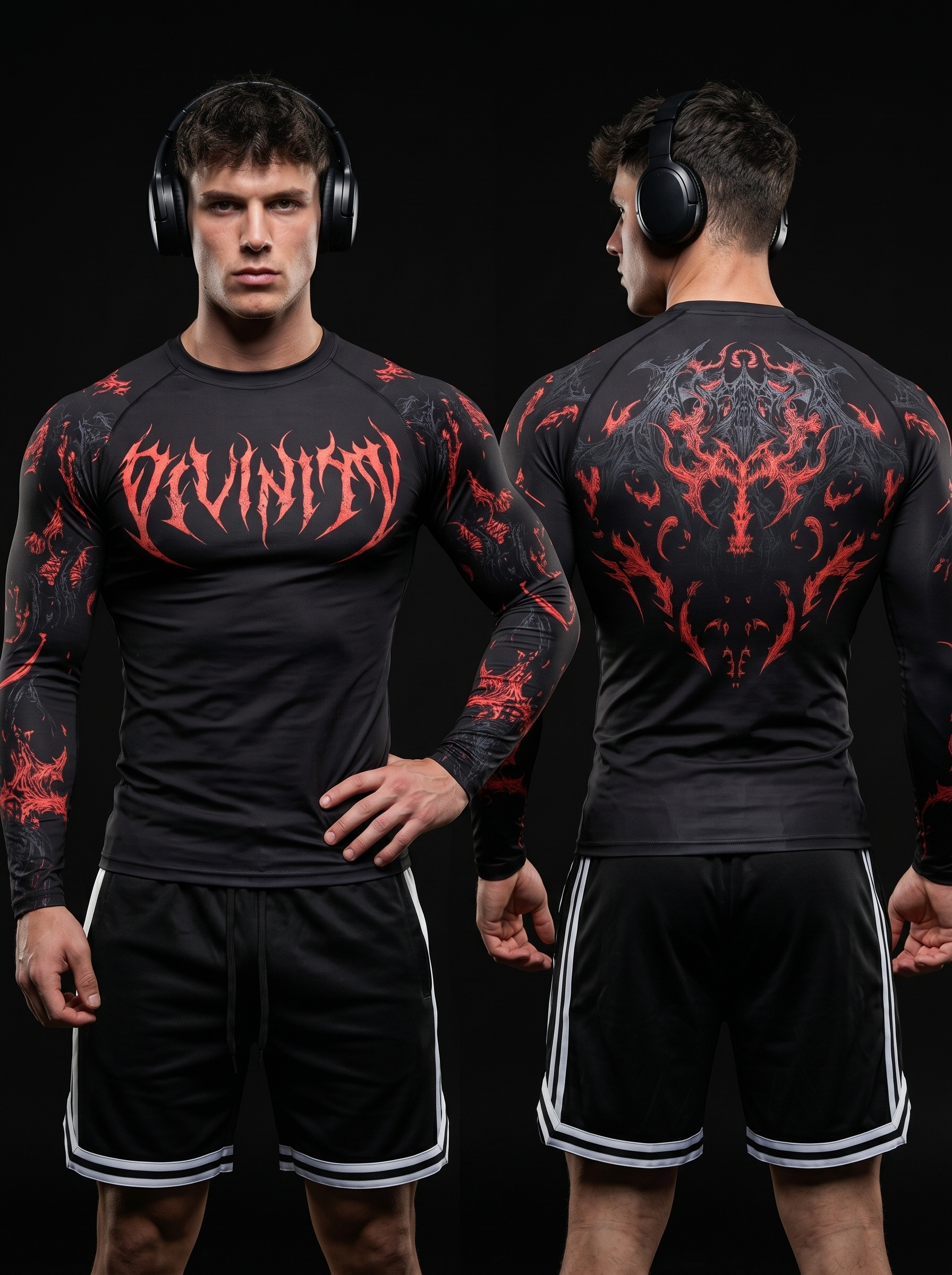 Compresión Breathedivinity Crimson Nether Thorny Red Manga Larga